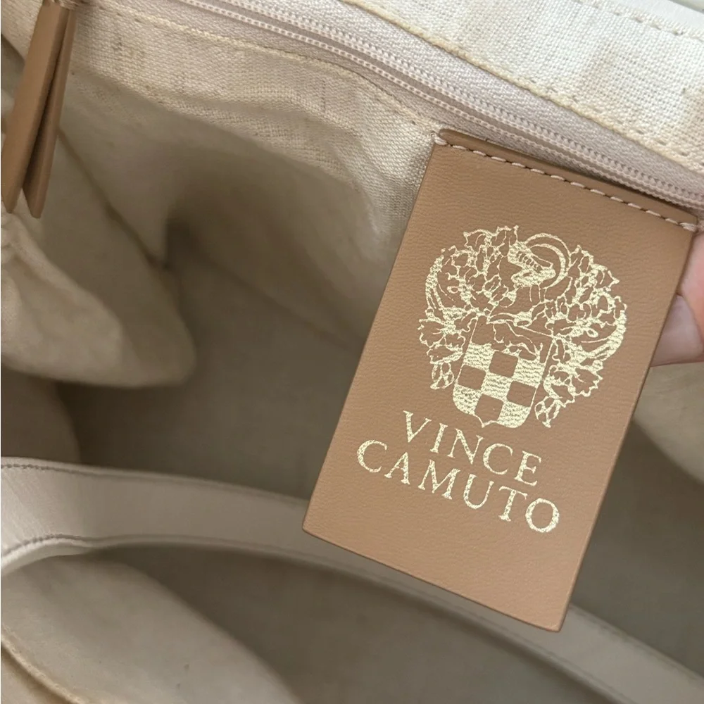 Vince Camuto Leather Creamy White Slone Tote Bag Purse